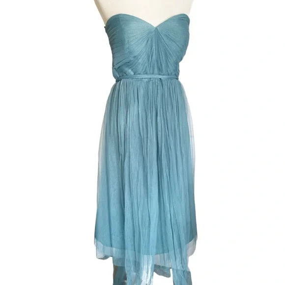 Jenny Yoo Annabelle Convertible Bridesmaid Dress Vintage Teal size 12 “altered” - Picture 2 of 8